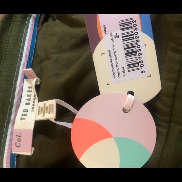 NEVER WORN Ted Baker Drill Dress, Size 2 - Picture 4 of 4
